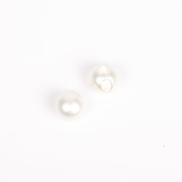 Drops Round Pearl Button - Pearlescent White 12mm