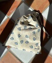 Load image into Gallery viewer, NEW PETITEKNIT KNITTER&#39;S STRING BAG - MIDNIGHT BLUE FLOWER