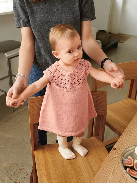 Sandnes Single pattern / 2505 Summer Knits for Babies / No. 4  INDY DRESS BABY
