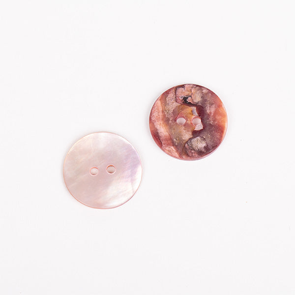 Drops Round Mother of Pearl Button - Blush Pink 20mm