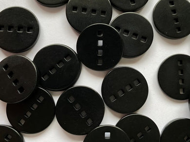 TGB  Black Corozo Buttons With Four Holes - 18mm (4474)