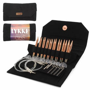 LYKKE Cypra 3.5" Interchangeable Needles Set - Black Vegan Suede