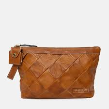 PROJECT 17 LEATHER CLUTCH BY RE:DESIGNED - BURNED TAN/GOLD