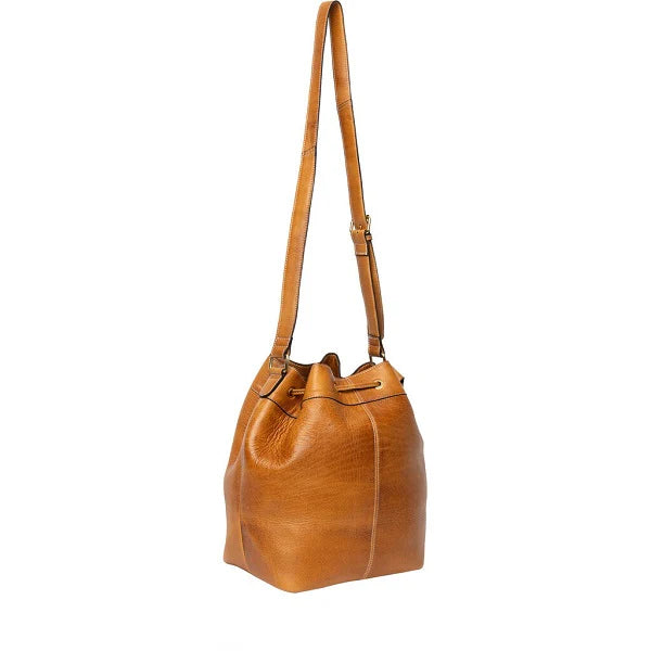 PROJECT 20 BUCKET BAG BY RE DESIGNED BURNED TAN GOLD