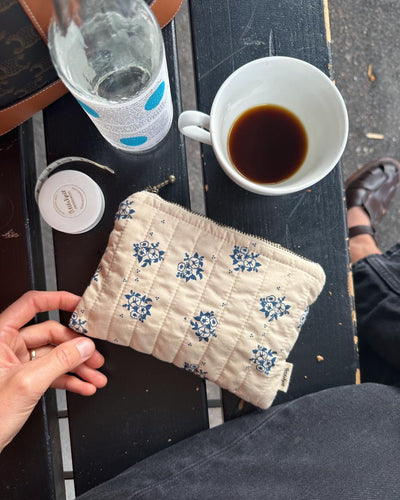 PETITEKNIT KNITTER'S TOOL PURSE - MIDNIGHT BLUE FLOWER