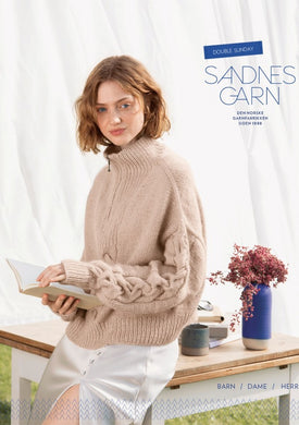 SANDNES 2111E/D DOUBLE SUNDAY (ENGLISH/GERMAN) BOOKLET ONLY AVAILABLE WITH MIN OF 3 SKEINS OF ANY SANDNES YARN