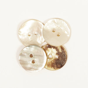 Drops Arched White Mother of Pearl Button - 15mm