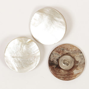 White Loop Mother of Pearl Button - 20mm