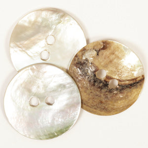 Drops Arched White Mother of Pearl Button - 34mm